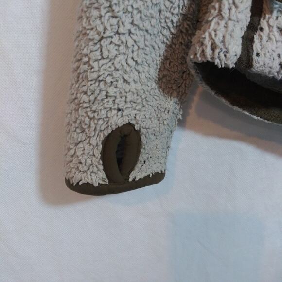 Kuhl Women's Flight Jacket Fleece Tan Stone Leather Trim Outdoor Size L - Picture 5 of 13